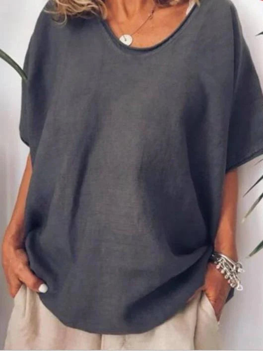 Klassische Bluse Mit Lockerer Passform Für Damen | Kurzarm